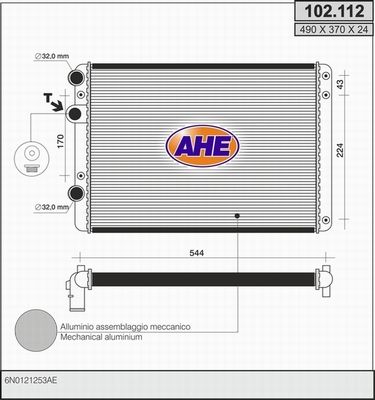 AHE Radiaator,mootorijahutus 102.112