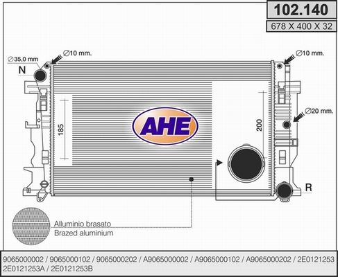 AHE Radiaator,mootorijahutus 102.140