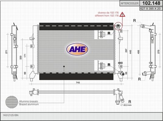 AHE Radiaator,mootorijahutus 102.148