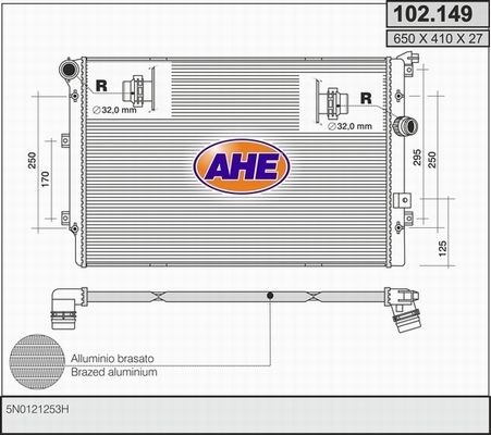 AHE Радиатор, охлаждение двигателя 102.149