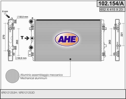 AHE Radiaator,mootorijahutus 102.154/A