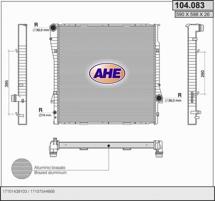 AHE Radiaator,mootorijahutus 104.083