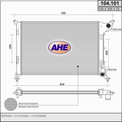 AHE Radiaator,mootorijahutus 104.101