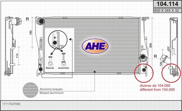 AHE Radiaator,mootorijahutus 104.114