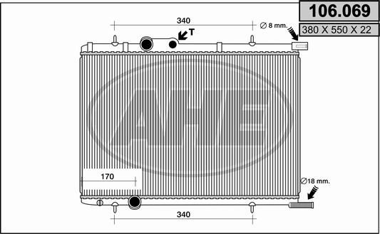 AHE Radiaator,mootorijahutus 106.069