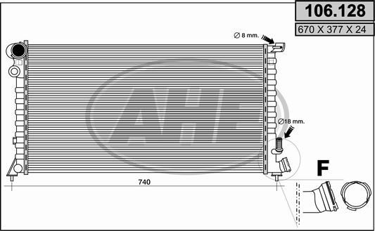 AHE Radiaator,mootorijahutus 106.128