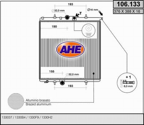 AHE Radiaator,mootorijahutus 106.133