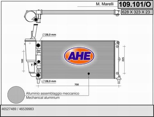 AHE Radiaator,mootorijahutus 109.101/O