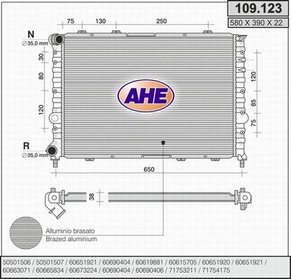 AHE Radiaator,mootorijahutus 109.123