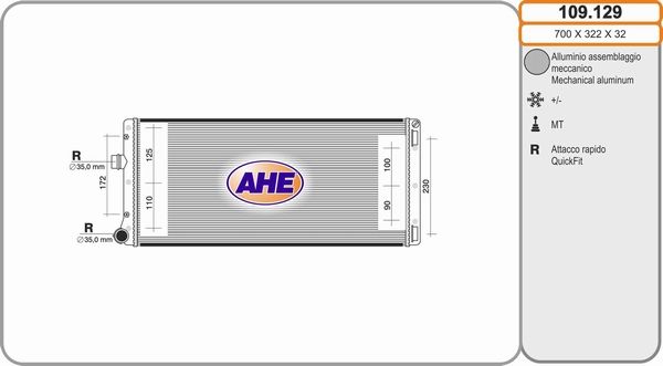 AHE Radiaator,mootorijahutus 109.129