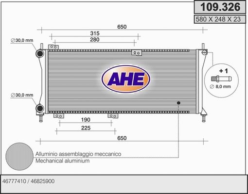 AHE Radiaator,mootorijahutus 109.326