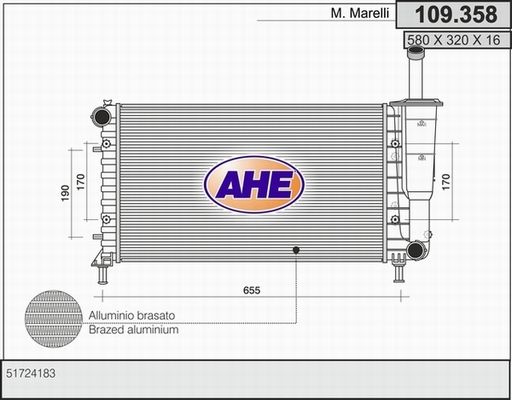 AHE Radiaator,mootorijahutus 109.358