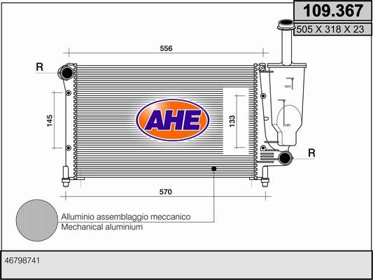 AHE Radiaator,mootorijahutus 109.367