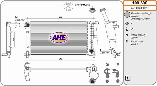 AHE Radiaator,mootorijahutus 109.390