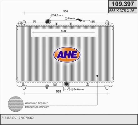 AHE Radiaator,mootorijahutus 109.397