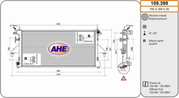 AHE Radiaator,mootorijahutus 109.399