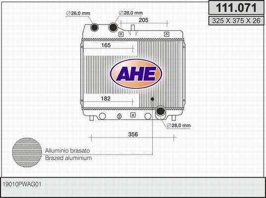 AHE Radiaator,mootorijahutus 111.071