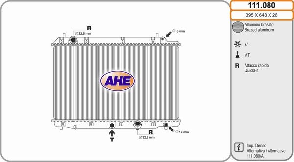 AHE Radiaator,mootorijahutus 111.080