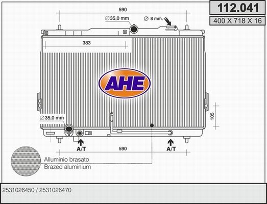 AHE Radiaator,mootorijahutus 112.041