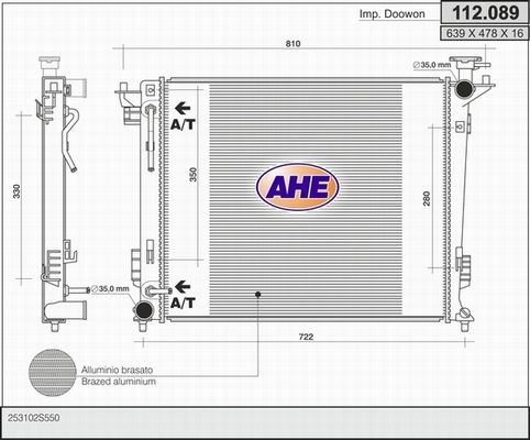 AHE Radiaator,mootorijahutus 112.089