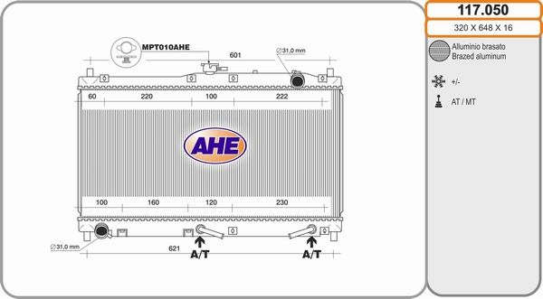 AHE Radiaator,mootorijahutus 117.050