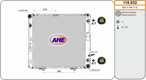 AHE Radiaator,mootorijahutus 118.032