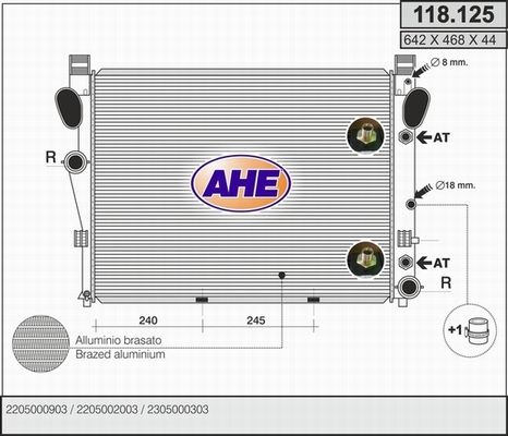 AHE Radiaator,mootorijahutus 118.125