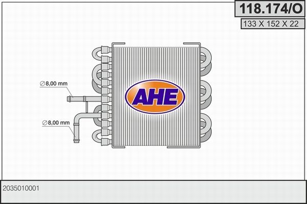 AHE Radiaator,mootorijahutus 118.174/O