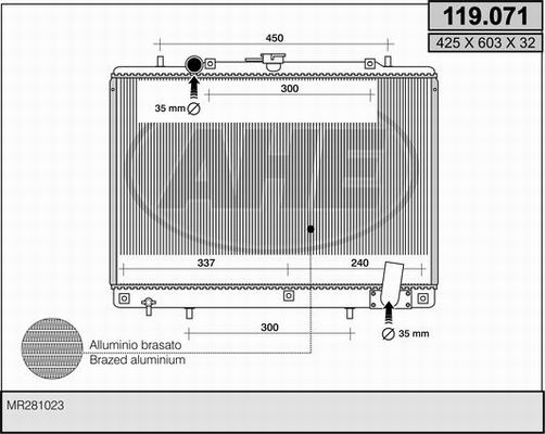 AHE Radiaator,mootorijahutus 119.071