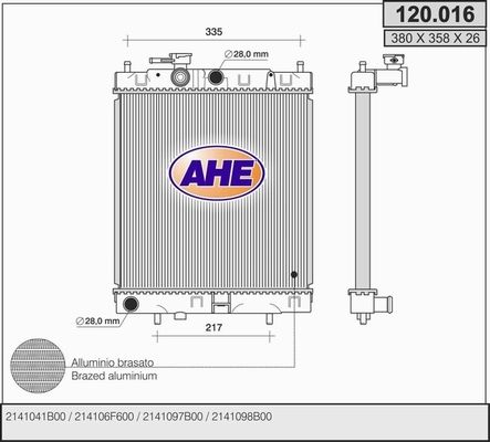 AHE Radiaator,mootorijahutus 120.016