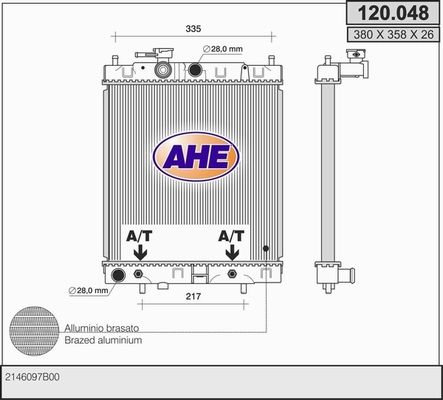 AHE Radiaator,mootorijahutus 120.048