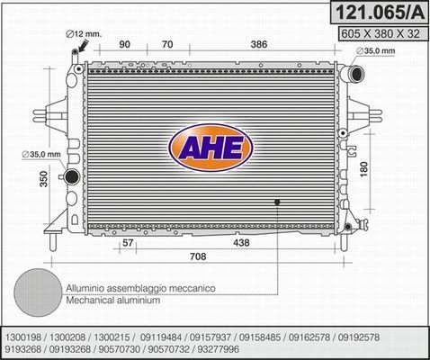 AHE Radiaator,mootorijahutus 121.065/A