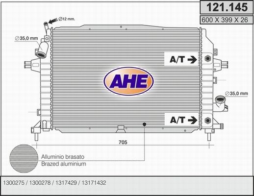 AHE Radiaator,mootorijahutus 121.145