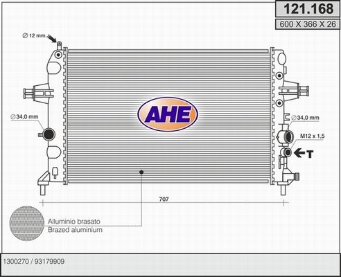 AHE Radiaator,mootorijahutus 121.168