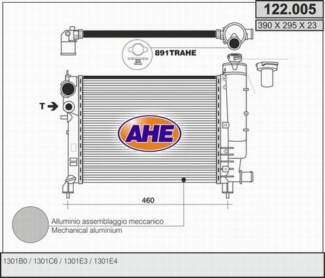 AHE Radiaator,mootorijahutus 122.005