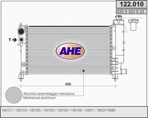 AHE Радиатор, охлаждение двигателя 122.010