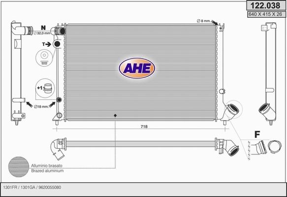 AHE Radiaator,mootorijahutus 122.038