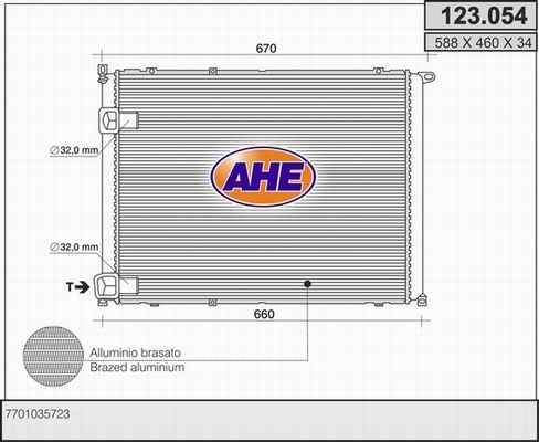 AHE Radiaator,mootorijahutus 123.054