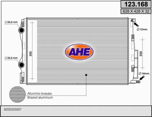 AHE Radiaator,mootorijahutus 123.168