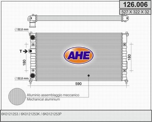 AHE Radiaator,mootorijahutus 126.006