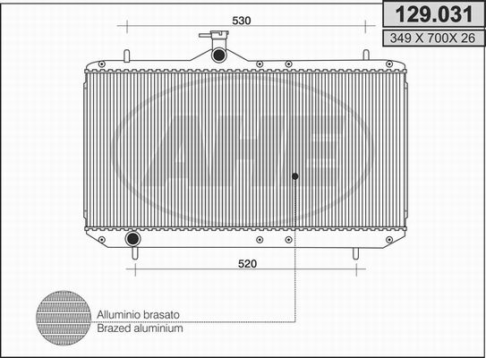AHE Радиатор, охлаждение двигателя 129.031