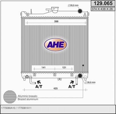 AHE Radiaator,mootorijahutus 129.065