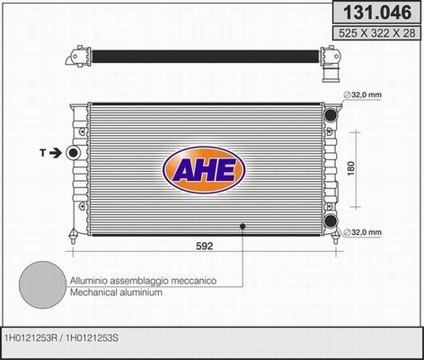 AHE Radiaator,mootorijahutus 131.046