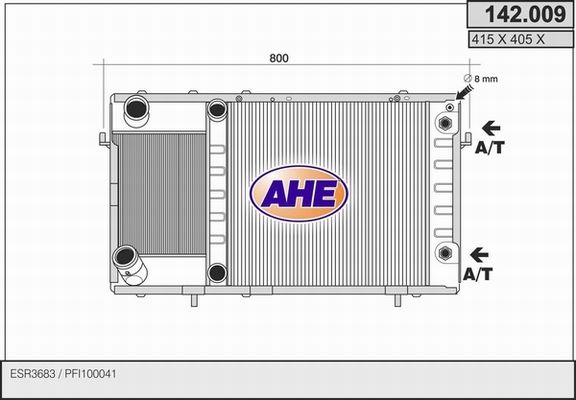 AHE Radiaator,mootorijahutus 142.009