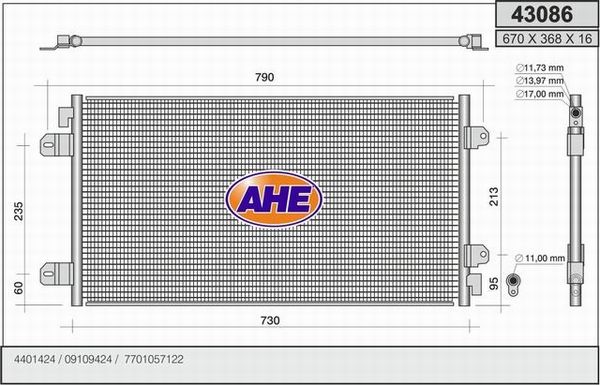 AHE Конденсатор, кондиционер 43086