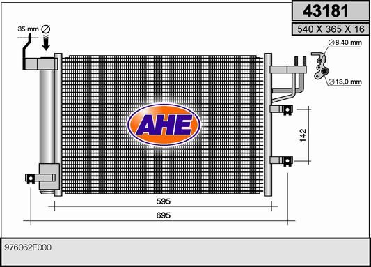 AHE Конденсатор, кондиционер 43181