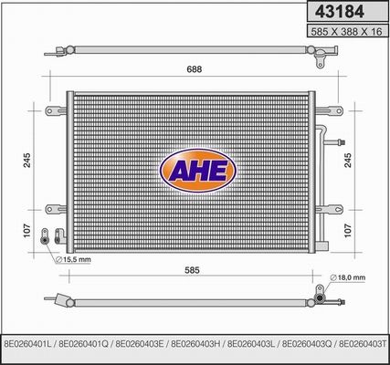 AHE Конденсатор, кондиционер 43184