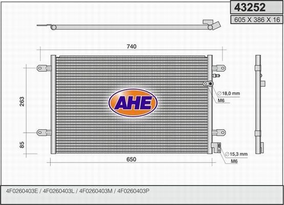 AHE Конденсатор, кондиционер 43252