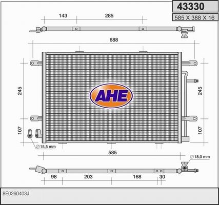 AHE Конденсатор, кондиционер 43330