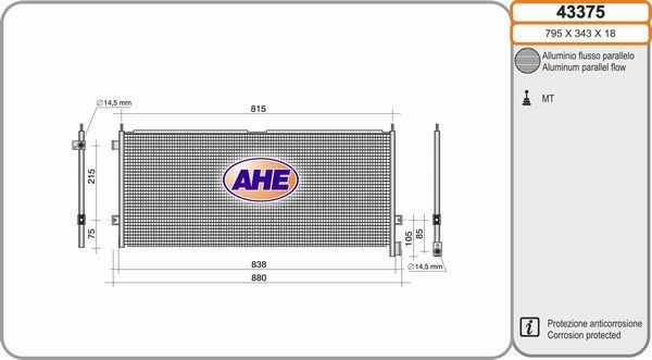 AHE Конденсатор, кондиционер 43375